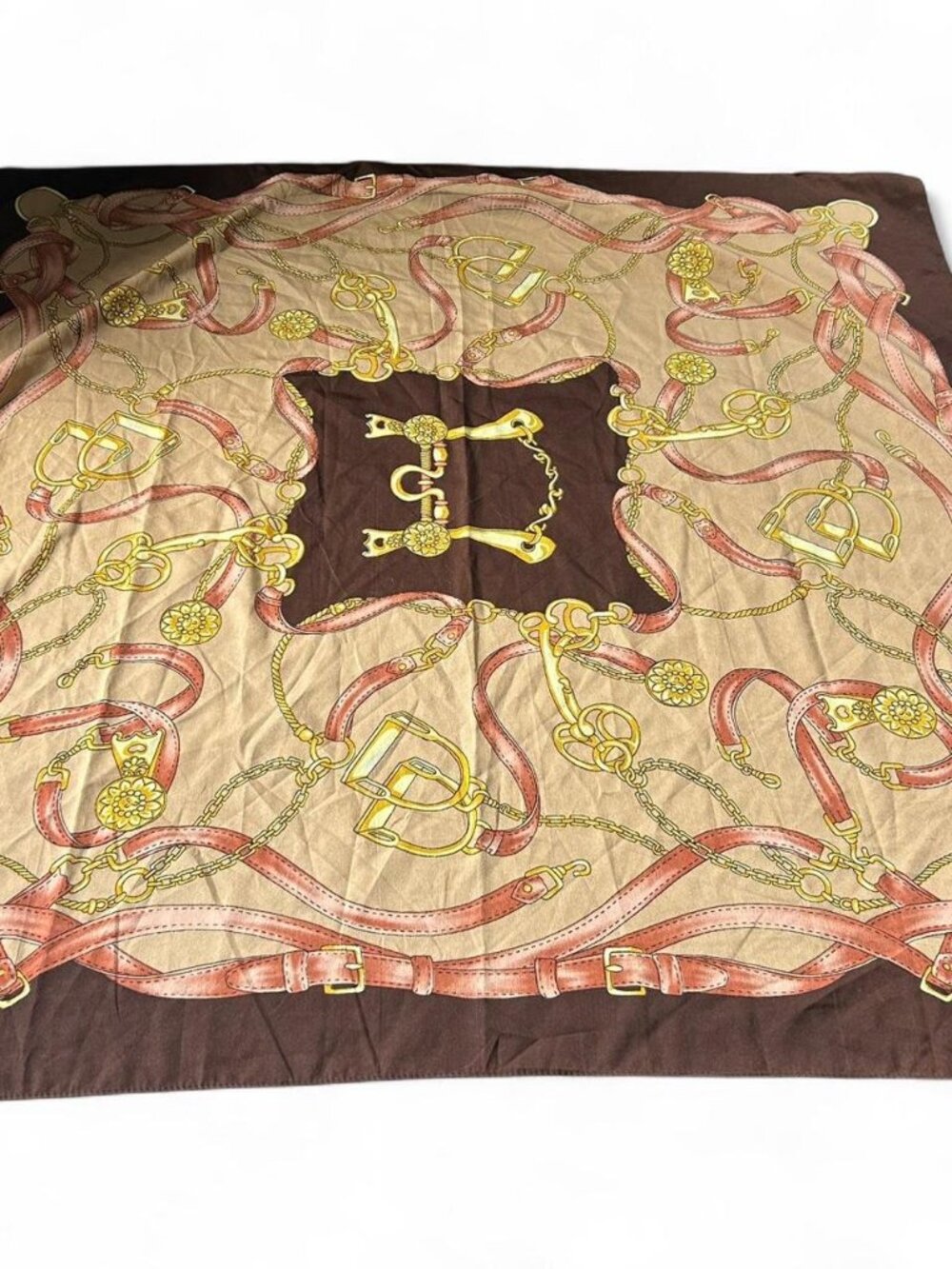 Horse Bit silk scarf #luxury #scarf   36x37 inches  Vintage y2k 90s 00s